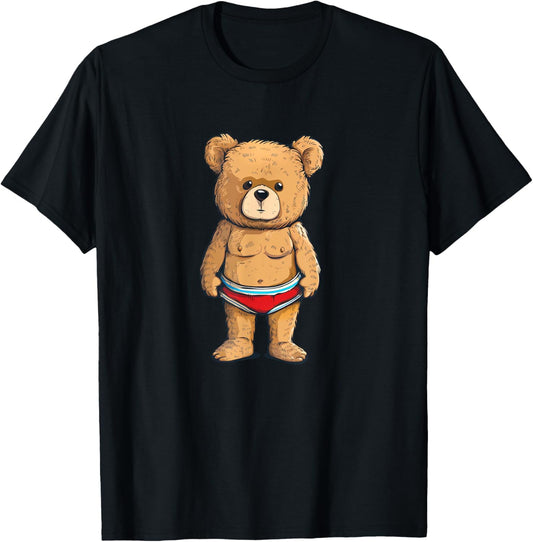 Funny swim Trunks with this Teddy Bear Outfit T-Shirt