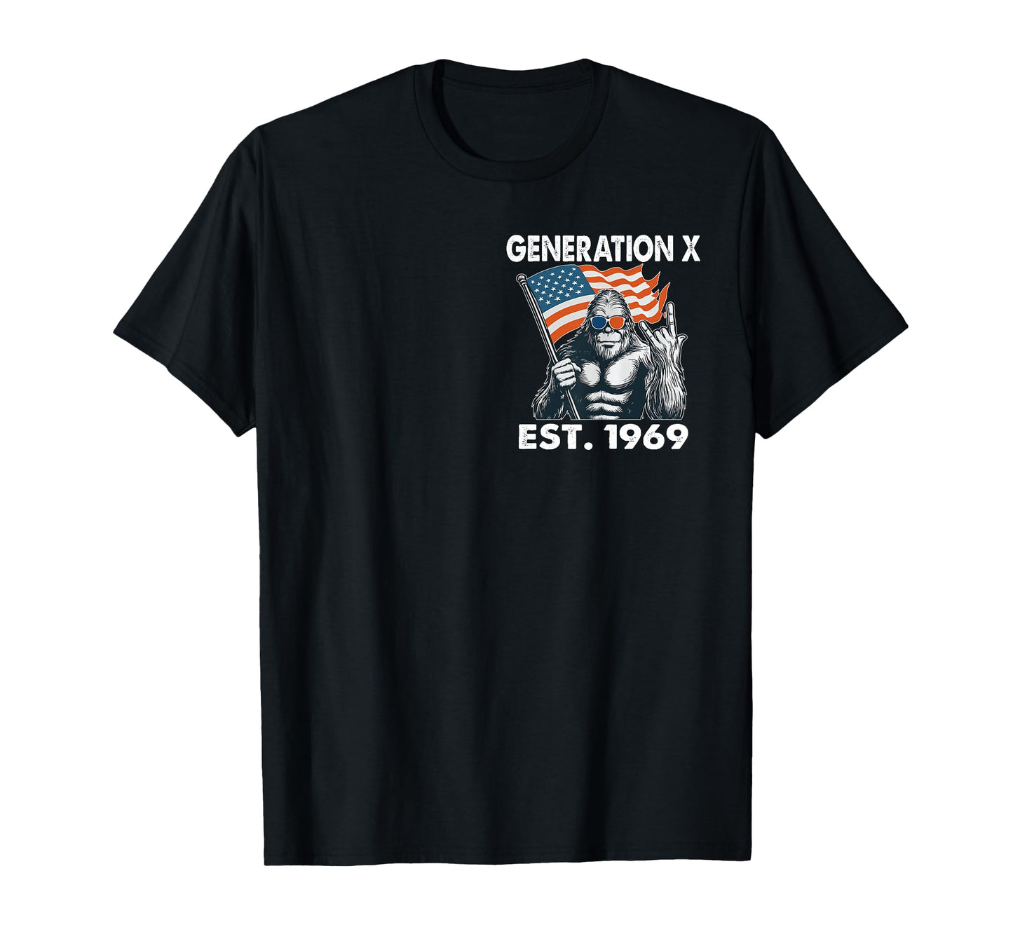 Gen X 1969 Walk Away I Am A Grumpy Old Man Bigfoot (2 SIDES) T-Shirt