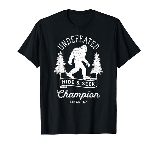 Bigfoot Undefeated Hide and Seek Champion Distressed T-Shirt T-Shirt