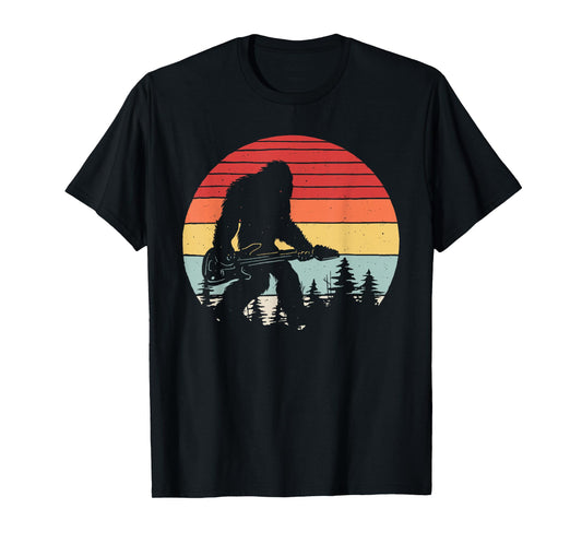 Vintage Retro Bigfoot Guitar T-Shirt