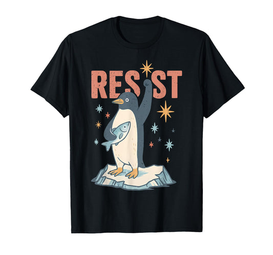 Funny Penguin Resist Penguins Protest Against Tariffs T-Shirt