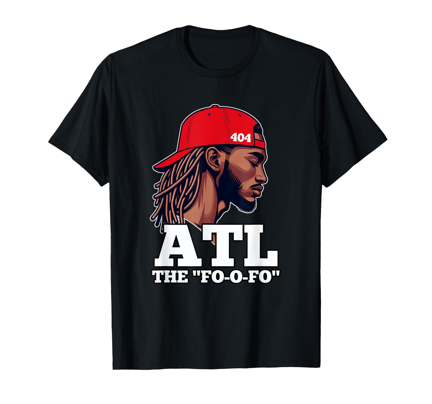 404 Atlanta ATL Black Man With Hat and Locs T-Shirt
