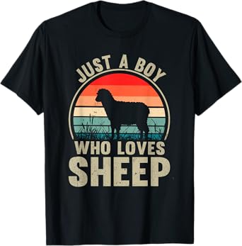 Just A Boy Who Loves Sheep Recto Farmer Sheep Lover T-Shirt