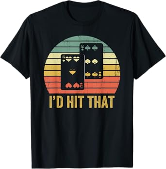 Vintage Blackjack Gambler Funny Retro Gambling Gift T-Shirt