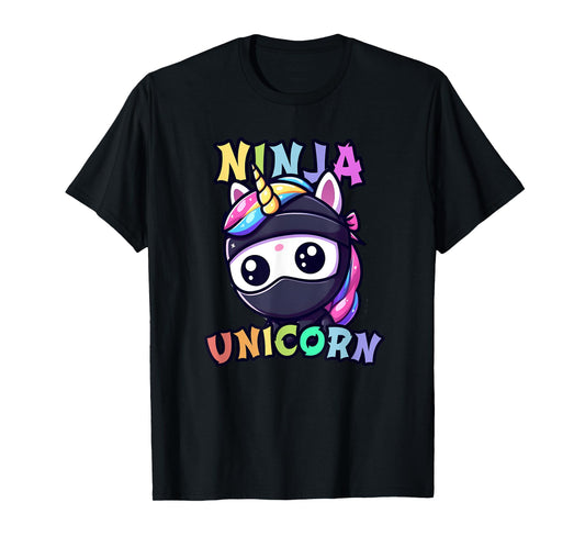 Kids NINJA UNICORN Birthday Girl Funny Little Gymnast Strong T-Shirt