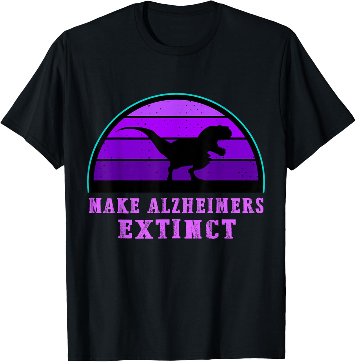 Trex Dinosaur Make Alzheimers Extinct Awareness Kid Support T-Shirt
