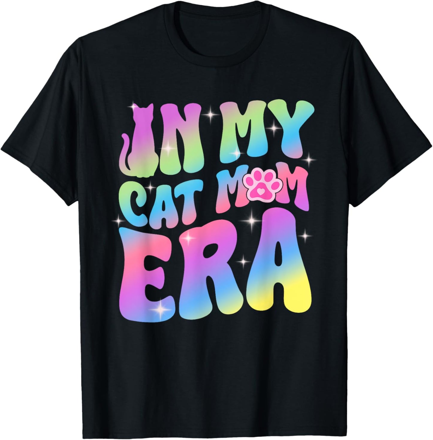 In My Cat Mom Era Tie Dye Groovy Retro Cat Owner Women Girls T-Shirt