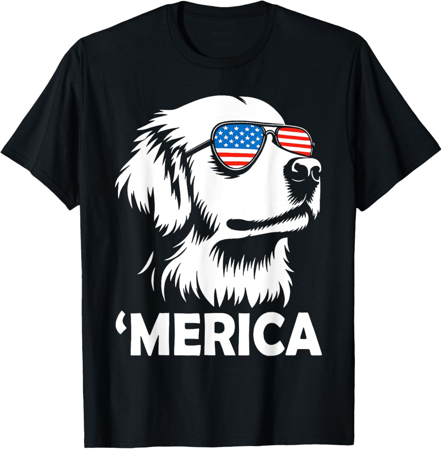 Golden Retriever 4th of July Merica T-shirt