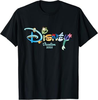 Disney Princess Letters Logo Matching Disney Vacation 2025 T-Shirt