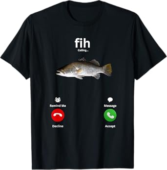 Fih Calling Remind me Message Decline Accept Phone Call Fish T-Shirt