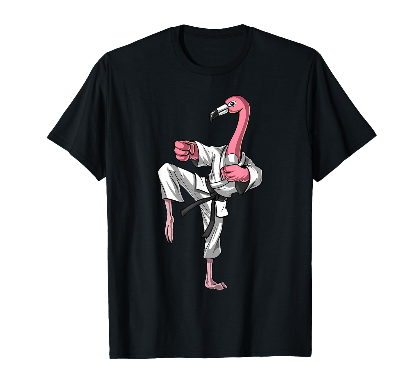 Flamingo Bird Karate Ninja Kickboxing Taekwondo Martial Arts T-Shirt