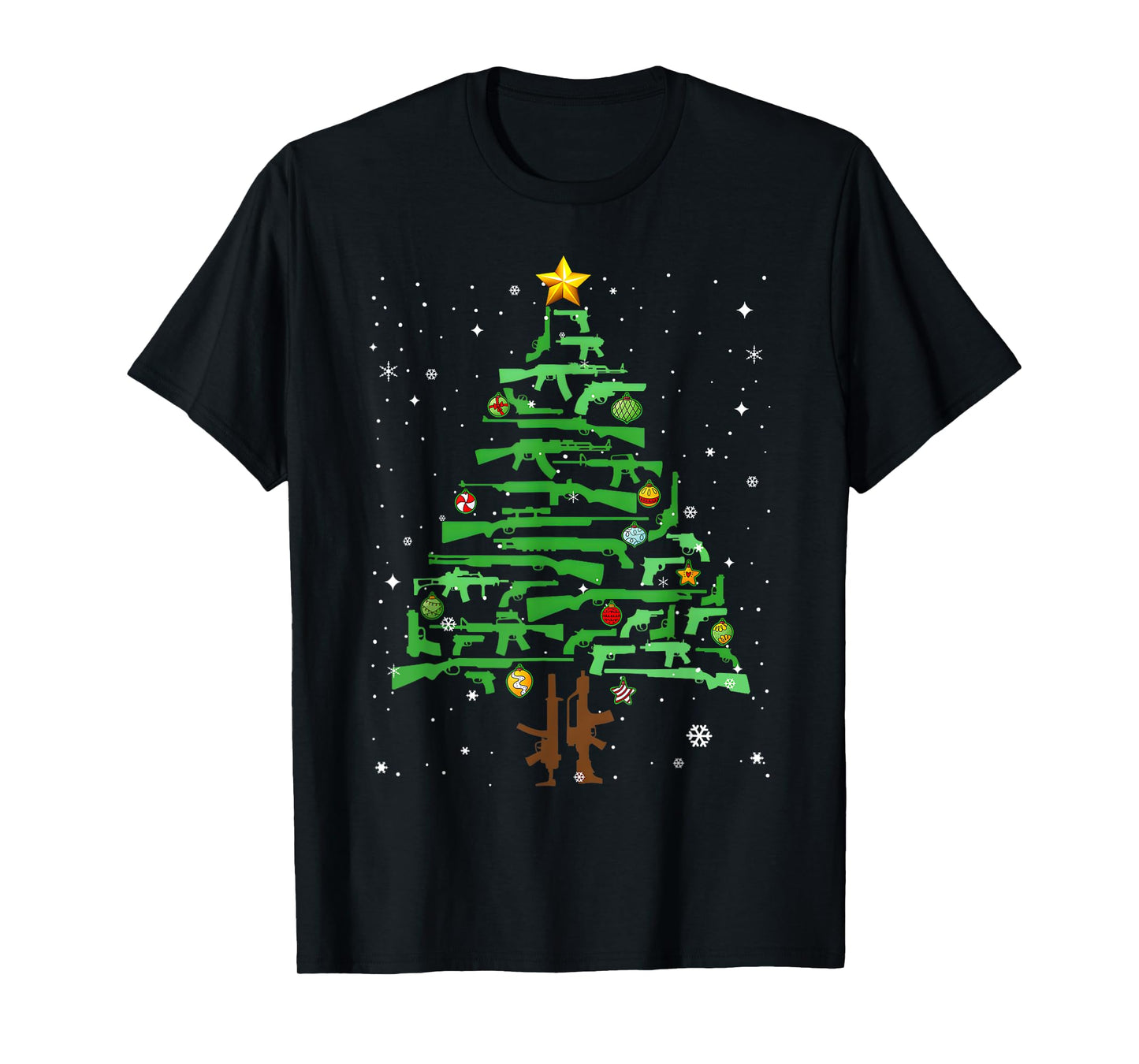 Xmas Patriotic 2nd Amendment Gun Christmas Tree T-Shirt