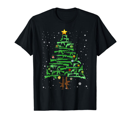 Xmas Patriotic 2nd Amendment Gun Christmas Tree T-Shirt