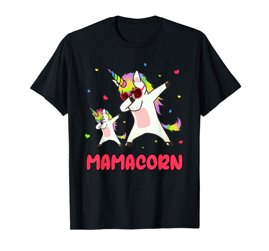 Mamacorn Dabbing Unicorn Mom Unicorn Girl Mommy Birthday T-Shirt