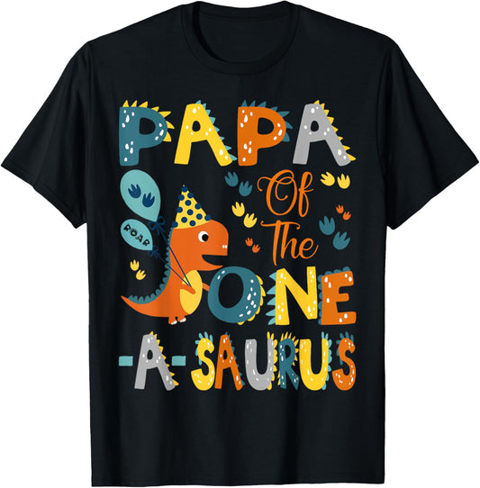 Papa Of The One-A-Saurus 1St Birthday Dinosaur Party T-Shirt