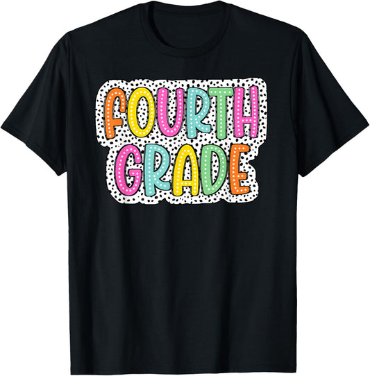 4th Grade Back To School Dalmatian Dots Teacher Student T-Shirt