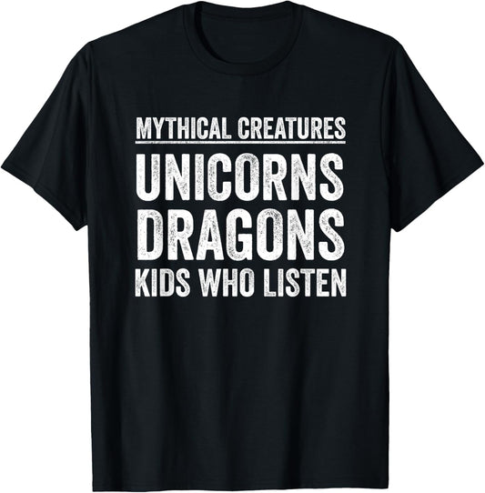 Mythical Creatures Unicorn Dragon Funny Teacher Appreciation T-Shirt