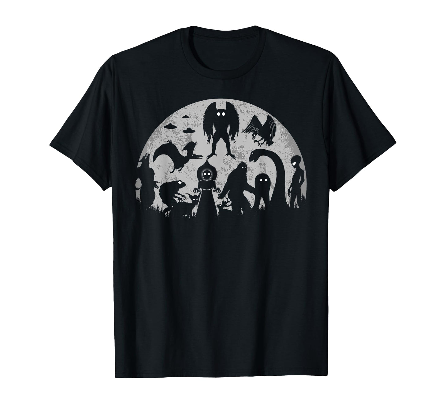 Bigfoot Loch Ness Monster Mothman And Aliens Funny Cryptid T-Shirt
