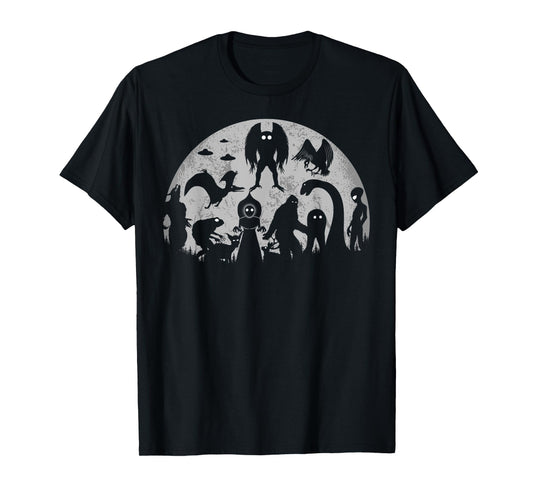 Bigfoot Loch Ness Monster Mothman And Aliens Funny Cryptid T-Shirt
