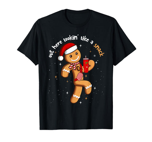 Out Here Looking Like A Snack Funny BouJee Xmas Gingerbread T-Shirt