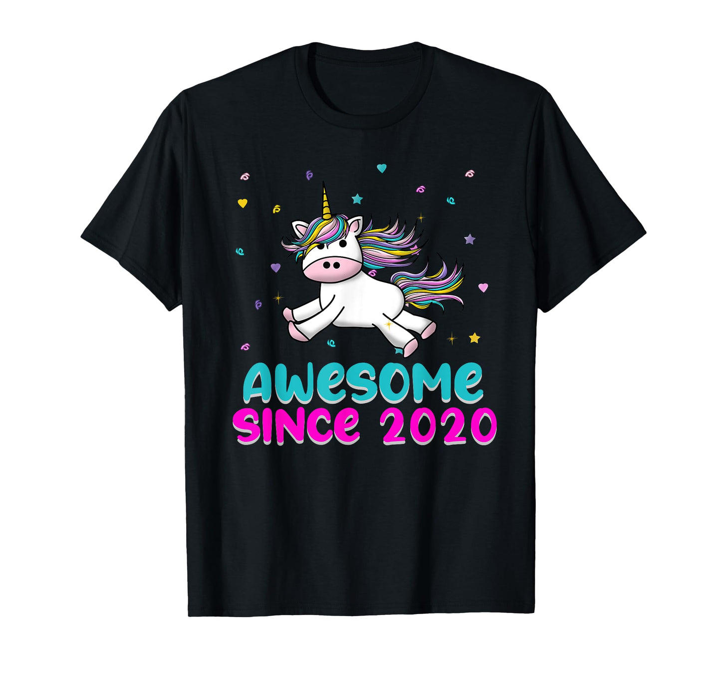 Unicorn Birthday Girl Gift Love Awesome Since 2020 T-Shirt