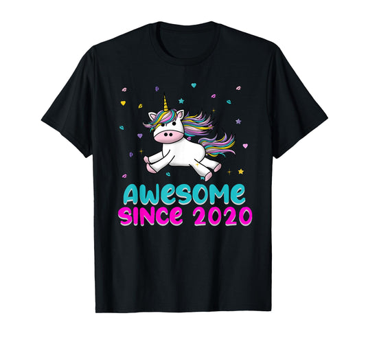 Unicorn Birthday Girl Gift Love Awesome Since 2020 T-Shirt