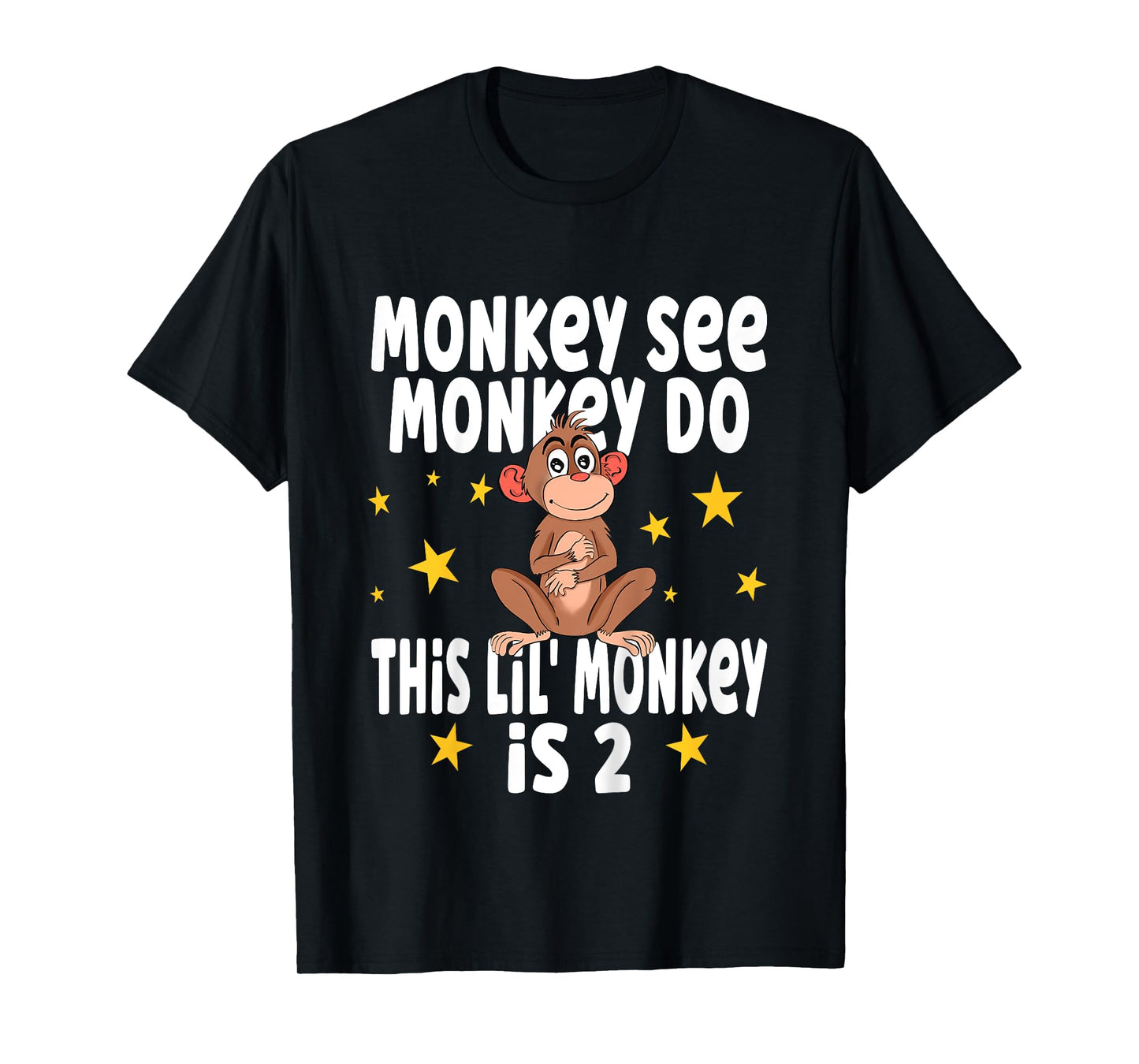 Kids Monkey See Monkey Do This Lil Monkey Is 2 Birthday Party T-Shirt