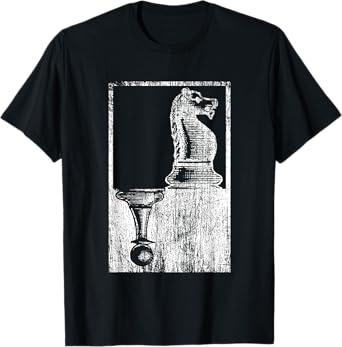 Vintage Pawn And Knight Shadow Chess T-Shirt