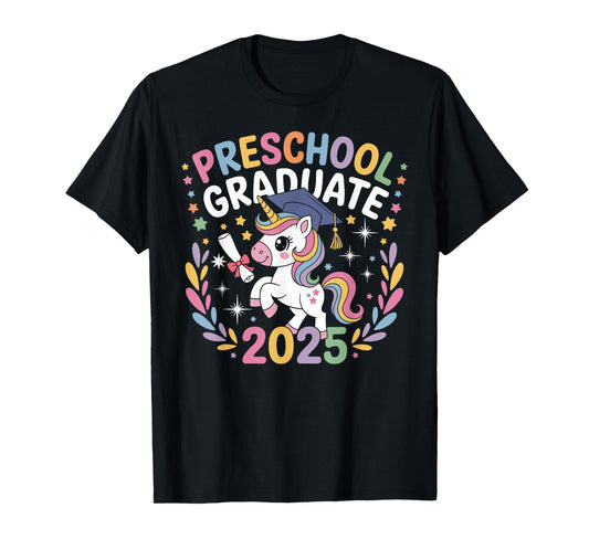 Preschool Graduation 2025 Unicorn Pre-k Graduate Kids Girls T-Shirt