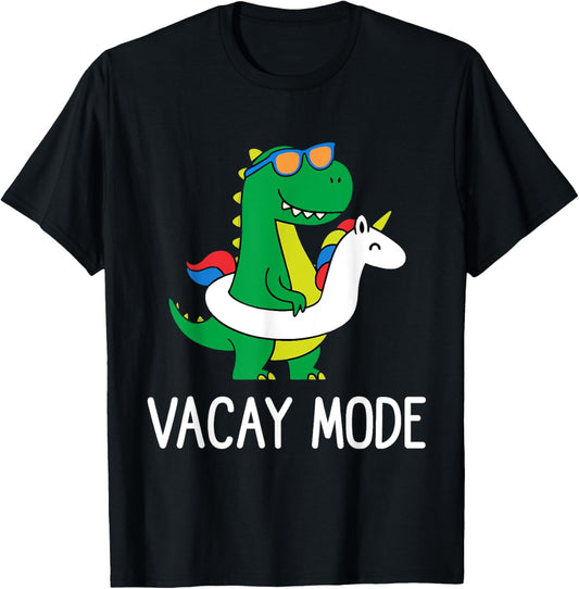 Vacay Mode Cute Dinosaur Family Vacation Funny Summer Humor T-Shirt
