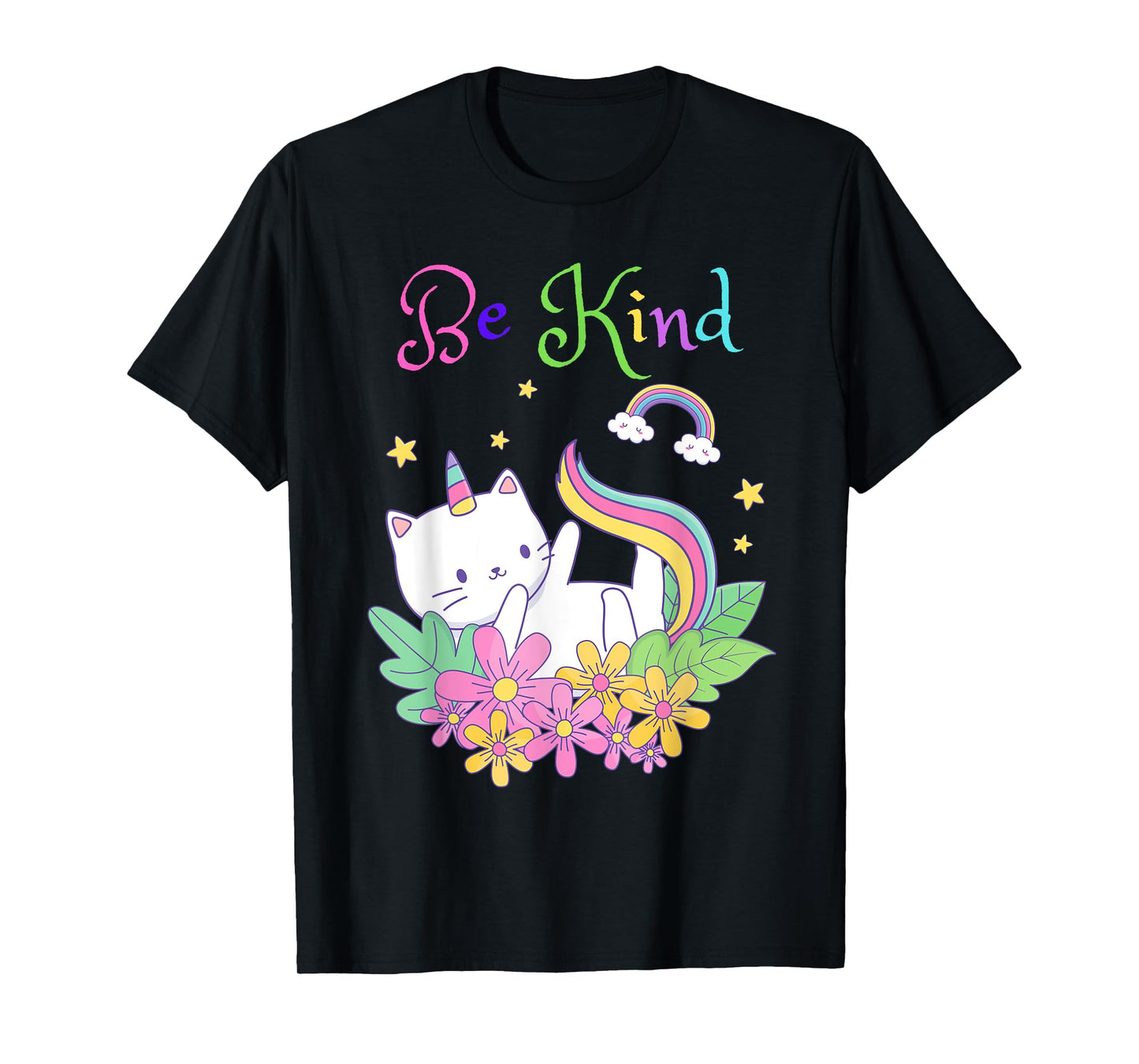 Cat Unicorn Be Kind Shirt Caticorn Be Kind Gift for Teacher T-Shirt