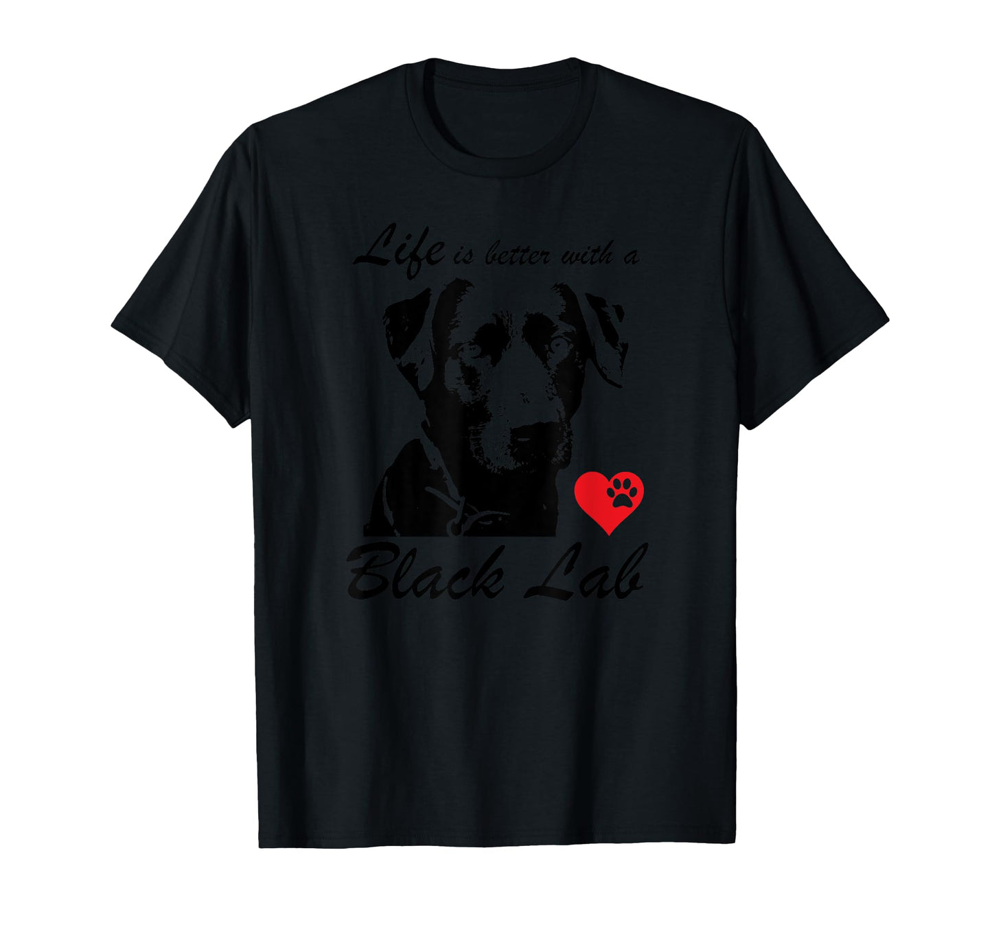 Black Lab Dog Face K9 I Love My Black Lab Dog Lovers Gift Men Women Kids T-Shirt