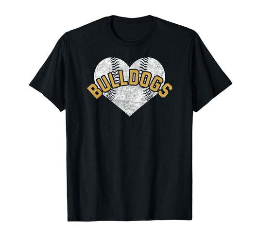 Bulldogs Baseball Softball Shirt High School Team Mascot Mom T-Shirt