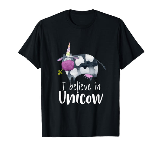 Unicorn Funny Cow I believe in Unicow tea T-Shirt