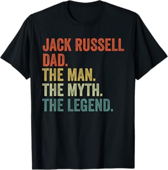 Men Vintage Dog Dad Man Myth Legend Shirts, Jack Russell Dad T-Shirt