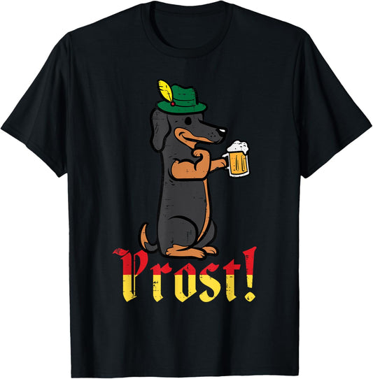Oktoberfest Dog Dachshund Prost Wiener German Dad Men Women T-Shirt