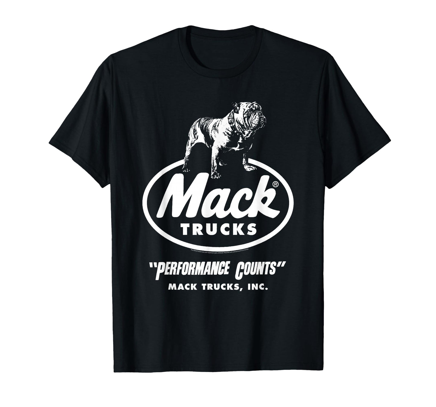 Mack Trucks Performance Counts Bulldog Logo Trucking T-Shirt