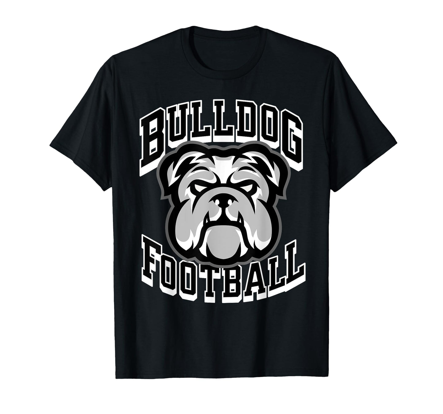 Bulldogs Football Game Day Print Mom Dad Black T-Shirt