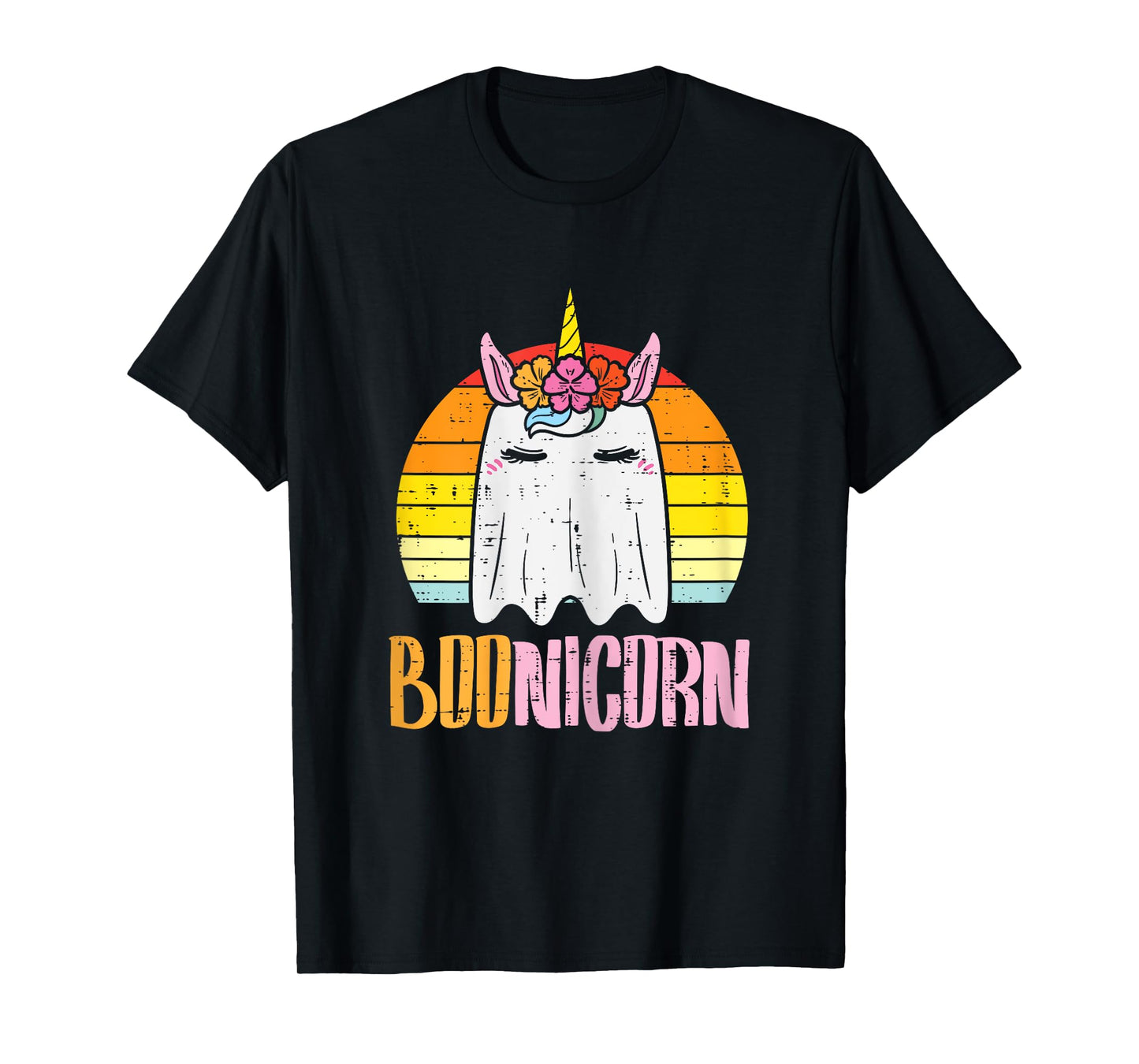 Boonicorn Ghost Unicorn Boo Retro Halloween Girls Women T-Shirt