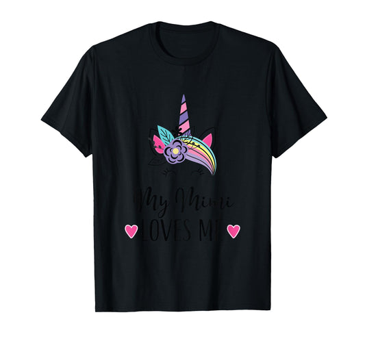 Kids My Mimi Loves Me Unicorn Granddaughter T-Shirt