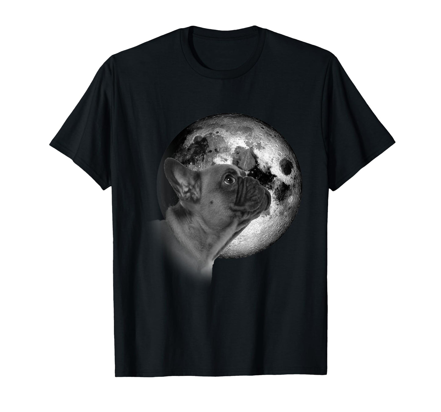 Funny cute French Bulldog with Moon Frenchie Dog Lovers T-Shirt