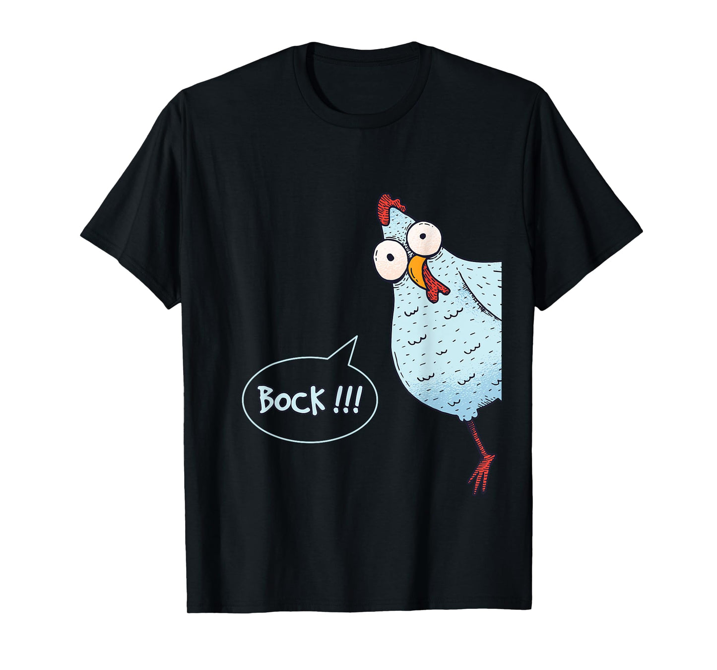 Chicken Looking Around The Corner - Bock T-Shirt