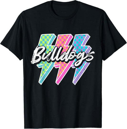 Checkered Lightning Bulldogs T-Shirt