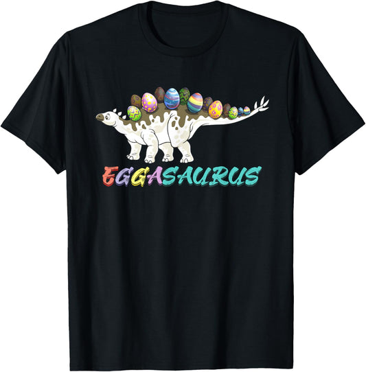 T Rex Eggasaurus Easter Day Skeleton Stegosaurus Dinosaur T-Shirt