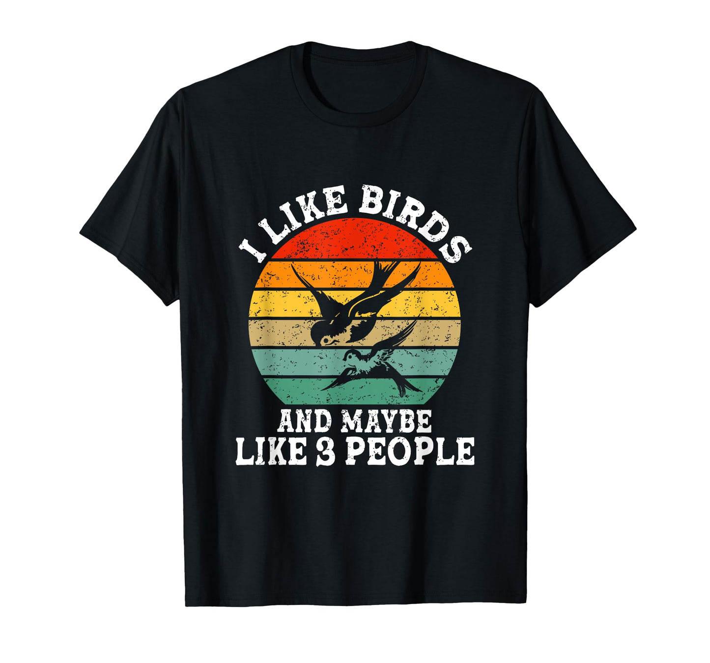 I Like Birds And Maybe 3 People Funny Retro T-Shirt