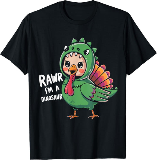 Thanksgiving Dinosaur Turkey Rawr I'm a Dinosaur Kids Boys T-Shirt