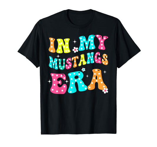 In My Mustangs Era Back to School Spirit Game Retro Groovy T-Shirt