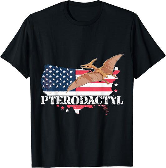 American Flag Pterodactyl Dinosaur Dino Lovers T-Shirt