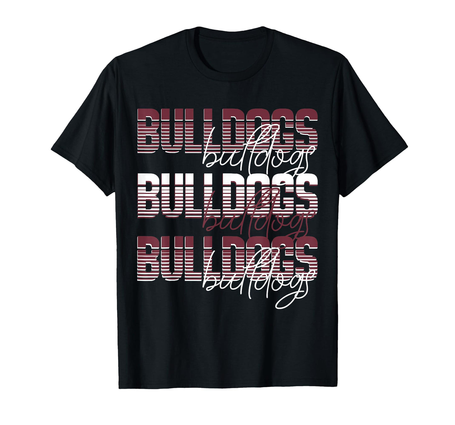 Bulldogs School Spirit Maroon Bulldog Pride Game Day mascot T-Shirt