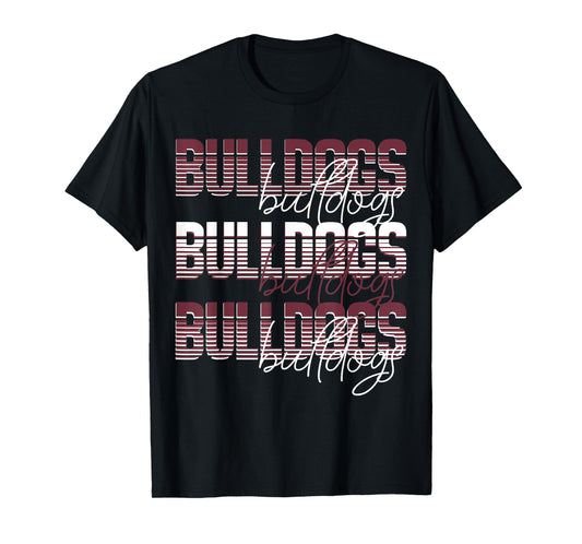 Bulldogs School Spirit Maroon Bulldog Pride Game Day mascot T-Shirt